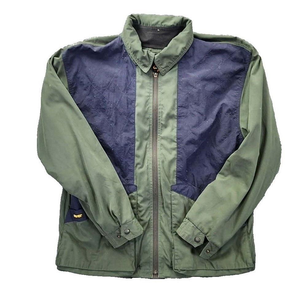 Browning Jacket Mens Large Green Navy Gore-Tex Waterproof Field Coat 304-505 EUC